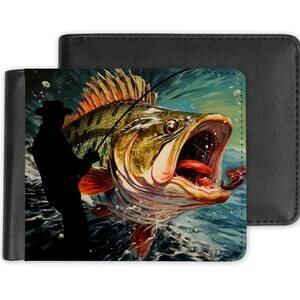 Custom Fishing Fisherman PHOTO Bi-Fold Wallet Gift